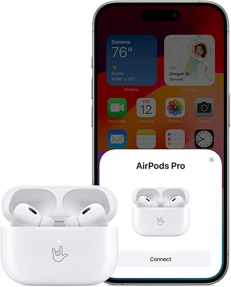 Apple AirPods Pro de 2ª generación con funda de carga inalámbrica MagSafe (USB-C) con Apple de garantía limitada de 1 año (cargador inalámbrico)