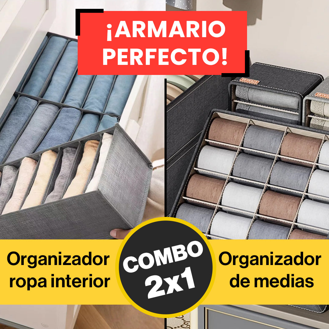 🎁COMBO ARMARIO PERFECTO 2 x 1 (Organizador ropa interior + organizador de medias)🎁